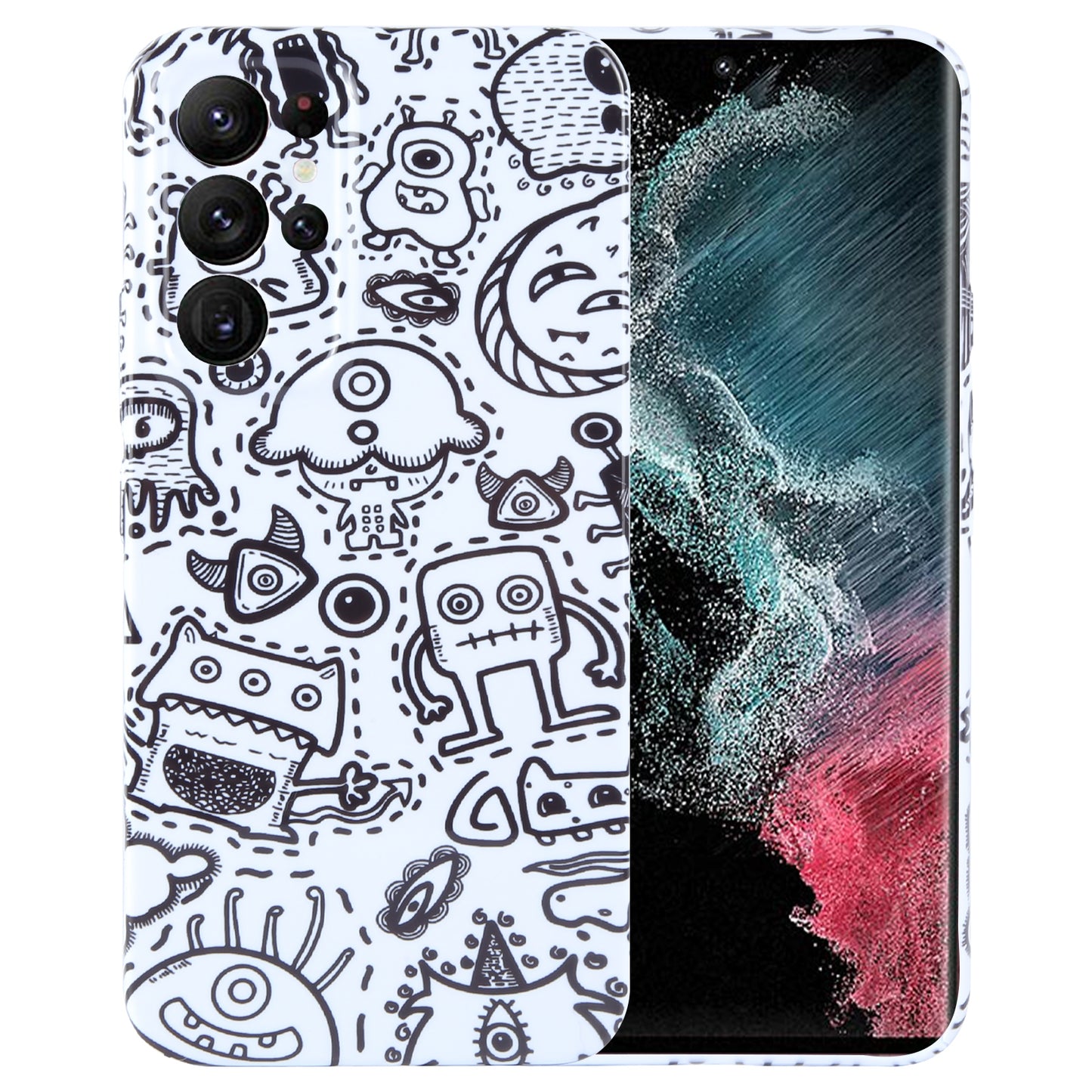 Samsung Galaxy S22 Ultra 5G Painted Pattern PC Phone Case with Precise Hole Design