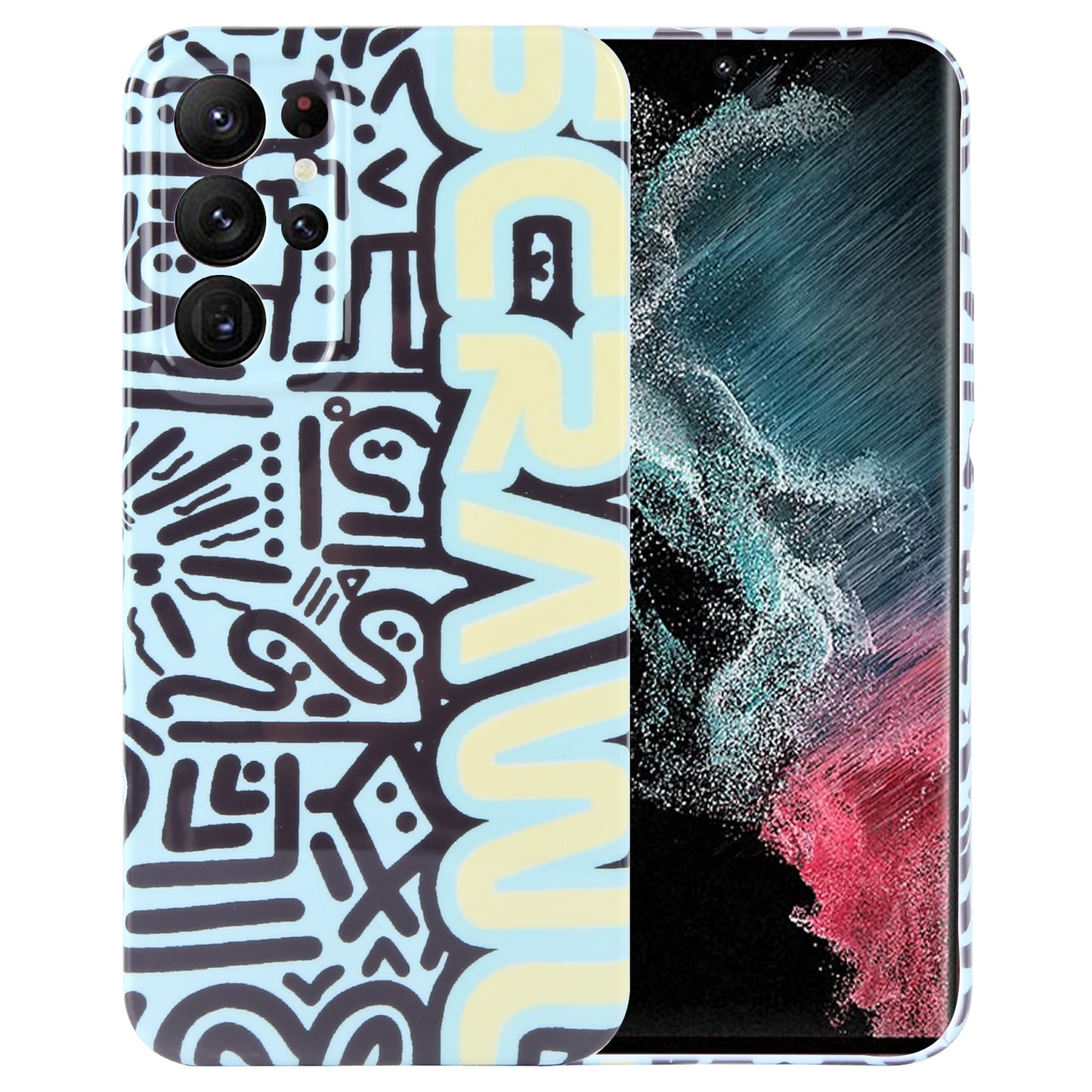 Samsung Galaxy S22 Ultra 5G Painted Pattern PC Phone Case with Precise Hole Design