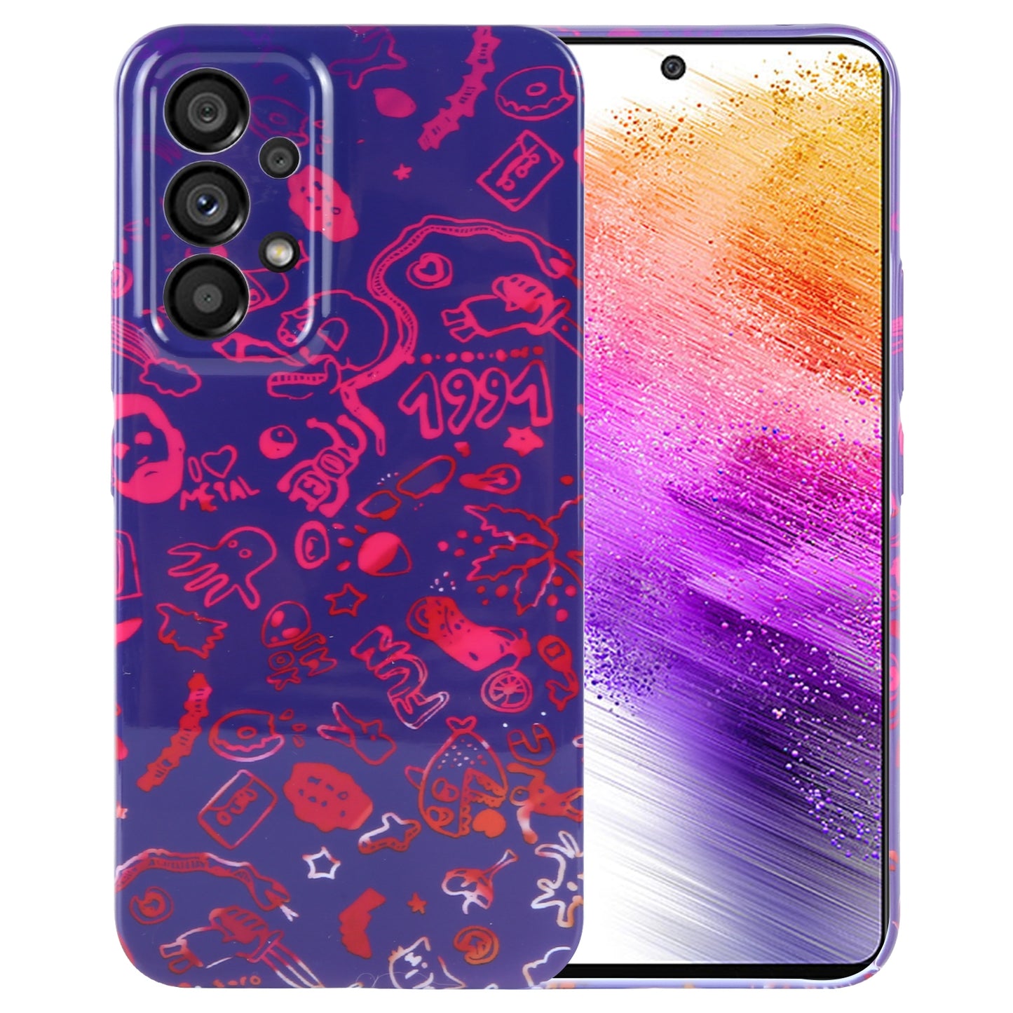 Samsung Galaxy A73 5G Painted Pattern PC Phone Case with Precise Hole Design