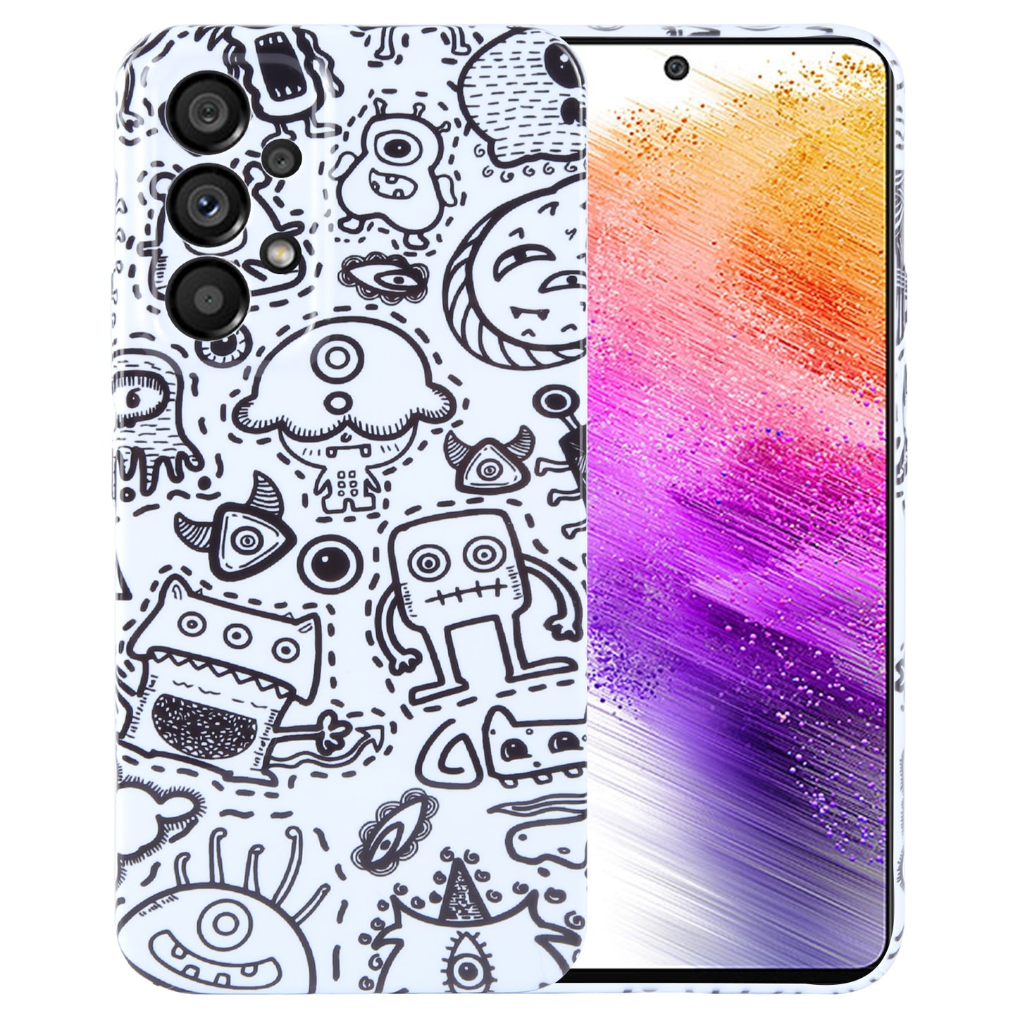 Samsung Galaxy A73 5G Painted Pattern PC Phone Case with Precise Hole Design