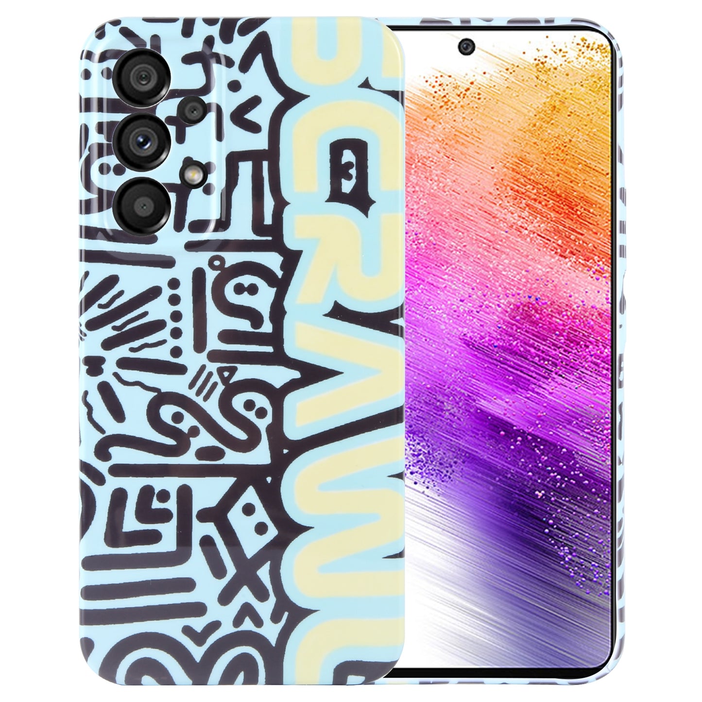 Samsung Galaxy A73 5G Painted Pattern PC Phone Case with Precise Hole Design