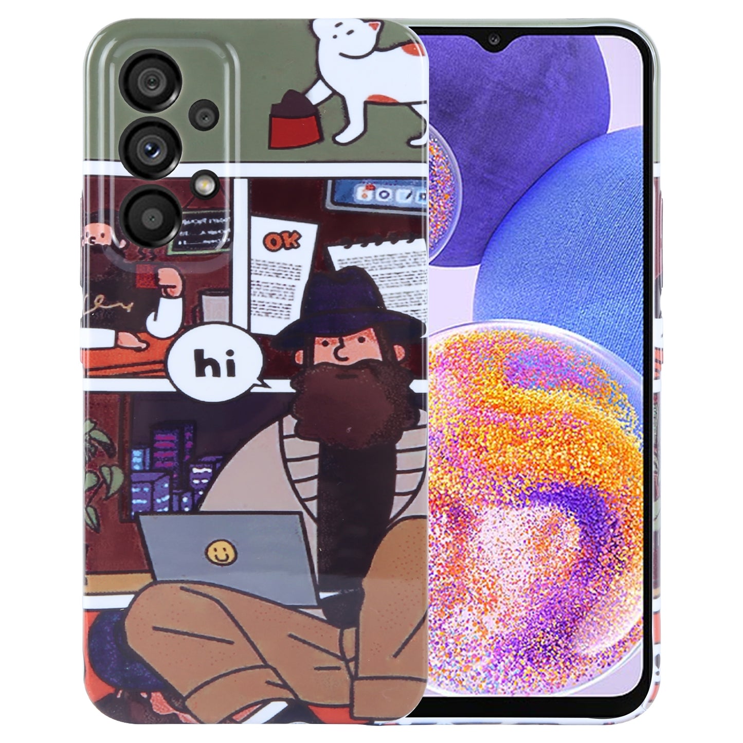 Samsung Galaxy A23 Painted Pattern PC Phone Case with Precise Hole Design