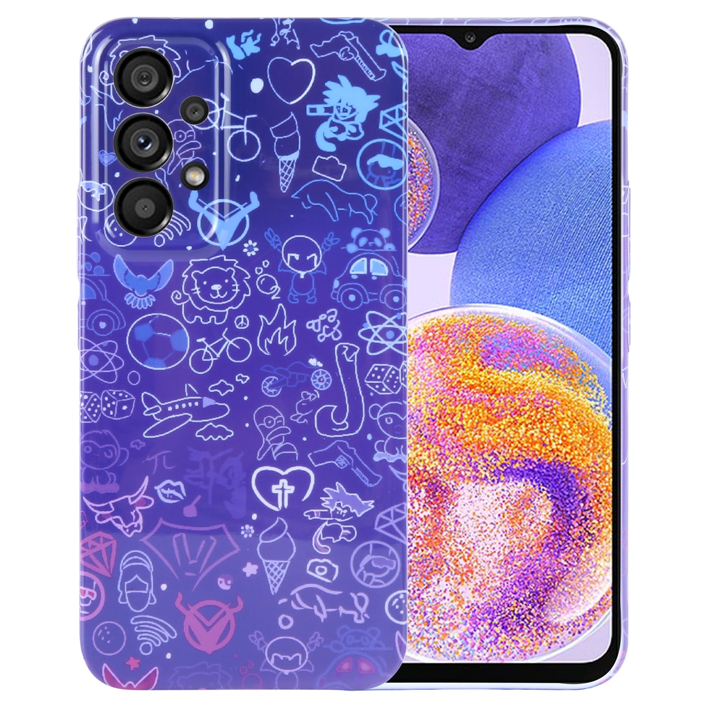 Samsung Galaxy A23 Painted Pattern PC Phone Case with Precise Hole Design