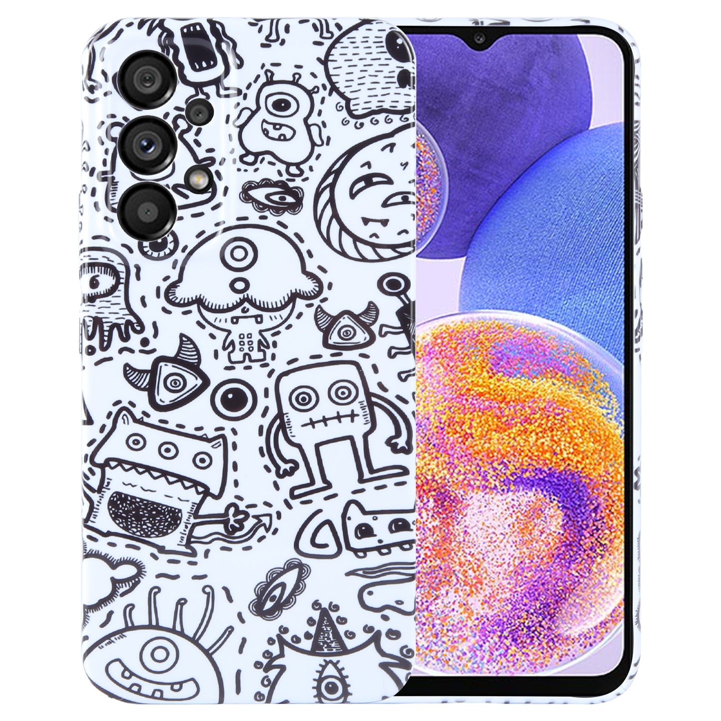 Samsung Galaxy A23 Painted Pattern PC Phone Case with Precise Hole Design