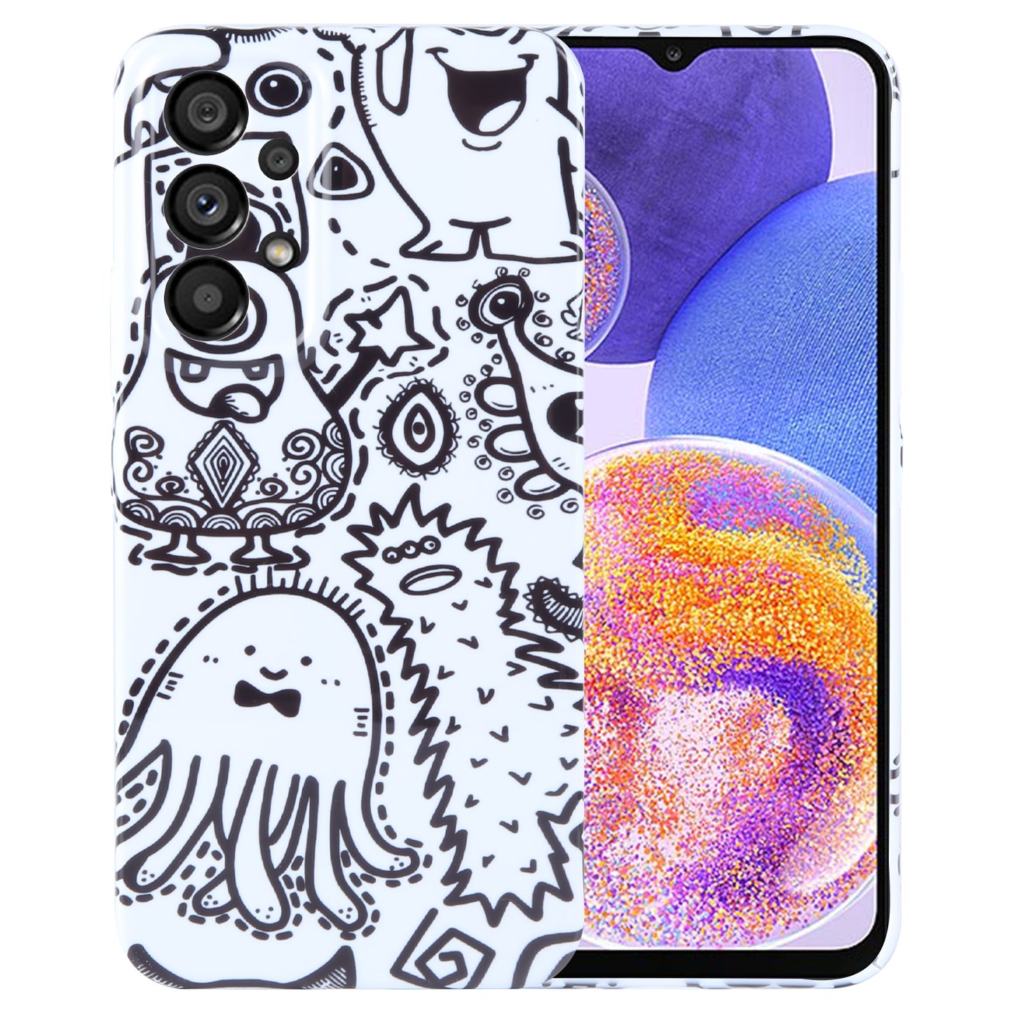 Samsung Galaxy A23 Painted Pattern PC Phone Case with Precise Hole Design
