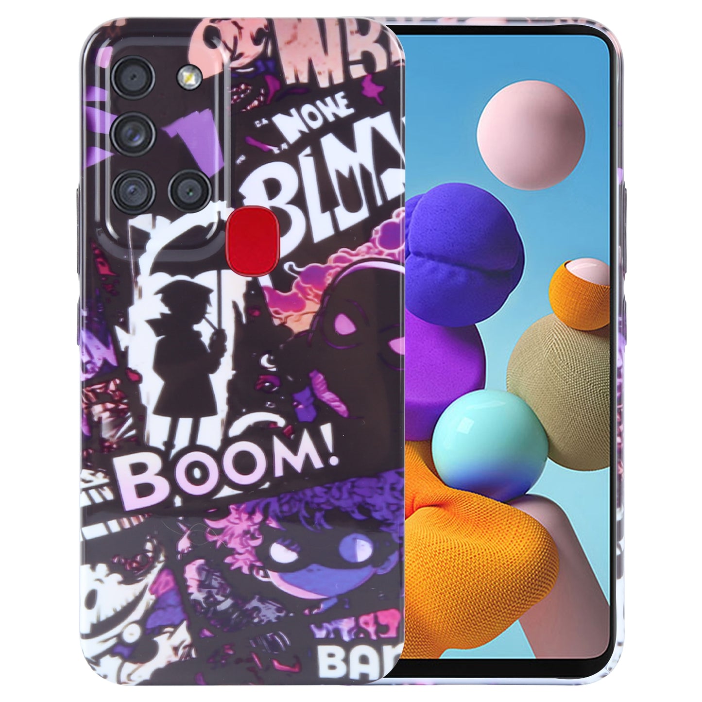 Samsung Galaxy A21s Painted Pattern PC Phone Case with Precise Hole Design