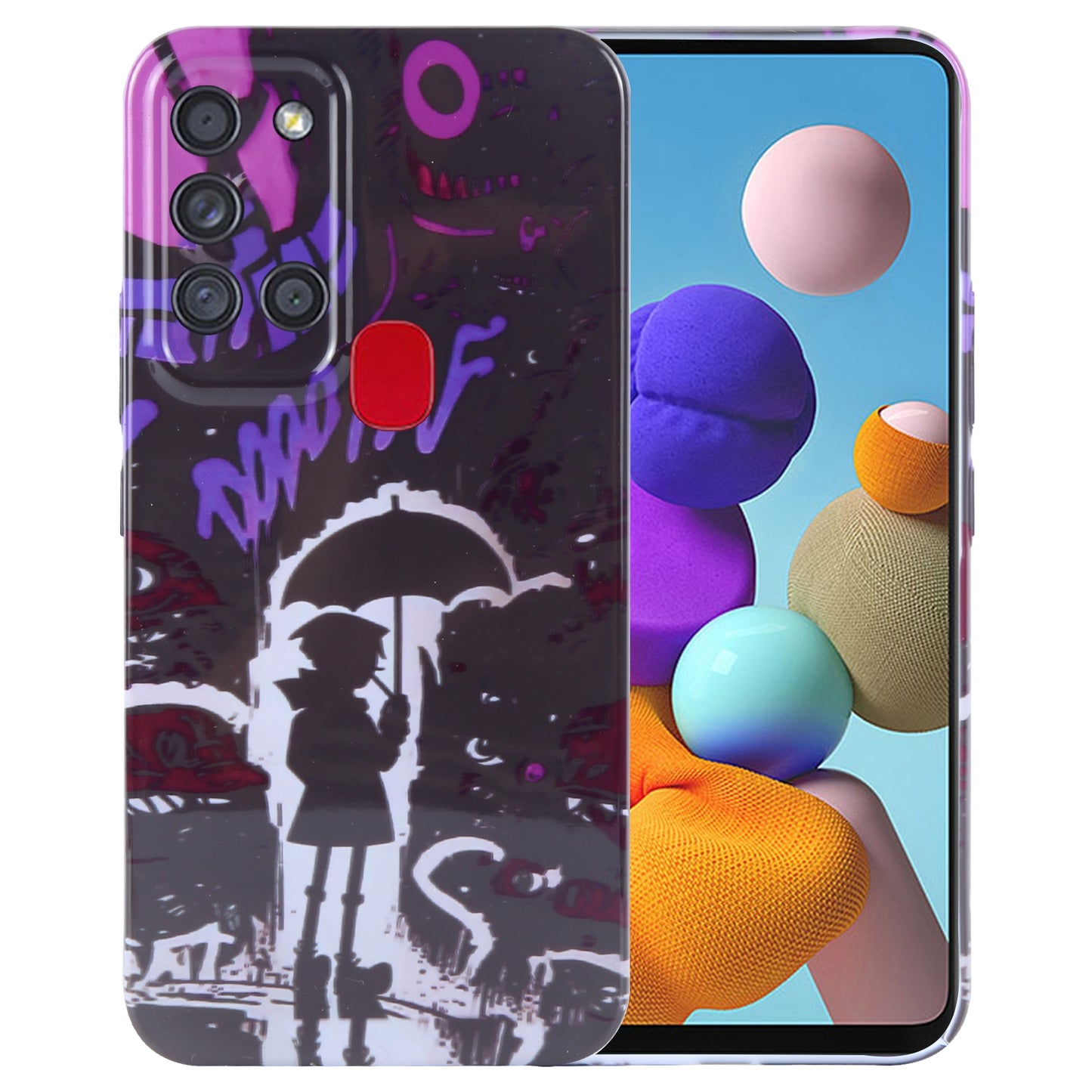 Samsung Galaxy A21s Painted Pattern PC Phone Case with Precise Hole Design