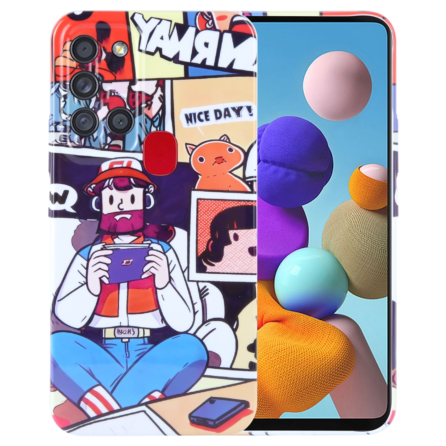 Samsung Galaxy A21s Painted Pattern PC Phone Case with Precise Hole Design