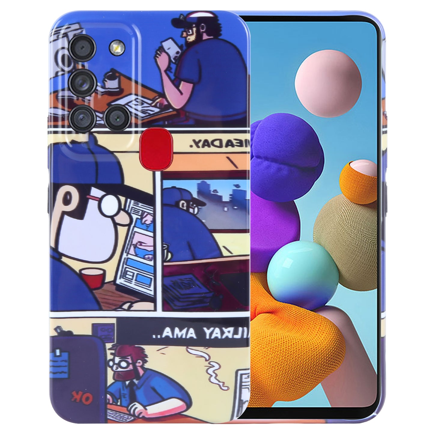 Samsung Galaxy A21s Painted Pattern PC Phone Case with Precise Hole Design