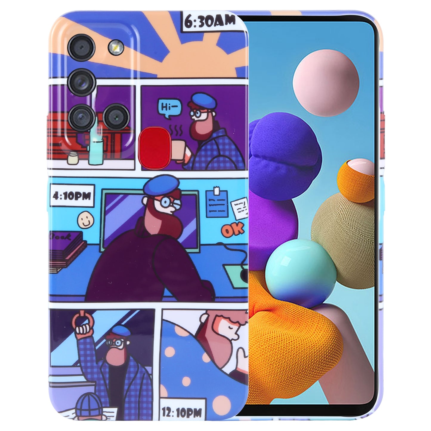 Samsung Galaxy A21s Painted Pattern PC Phone Case with Precise Hole Design