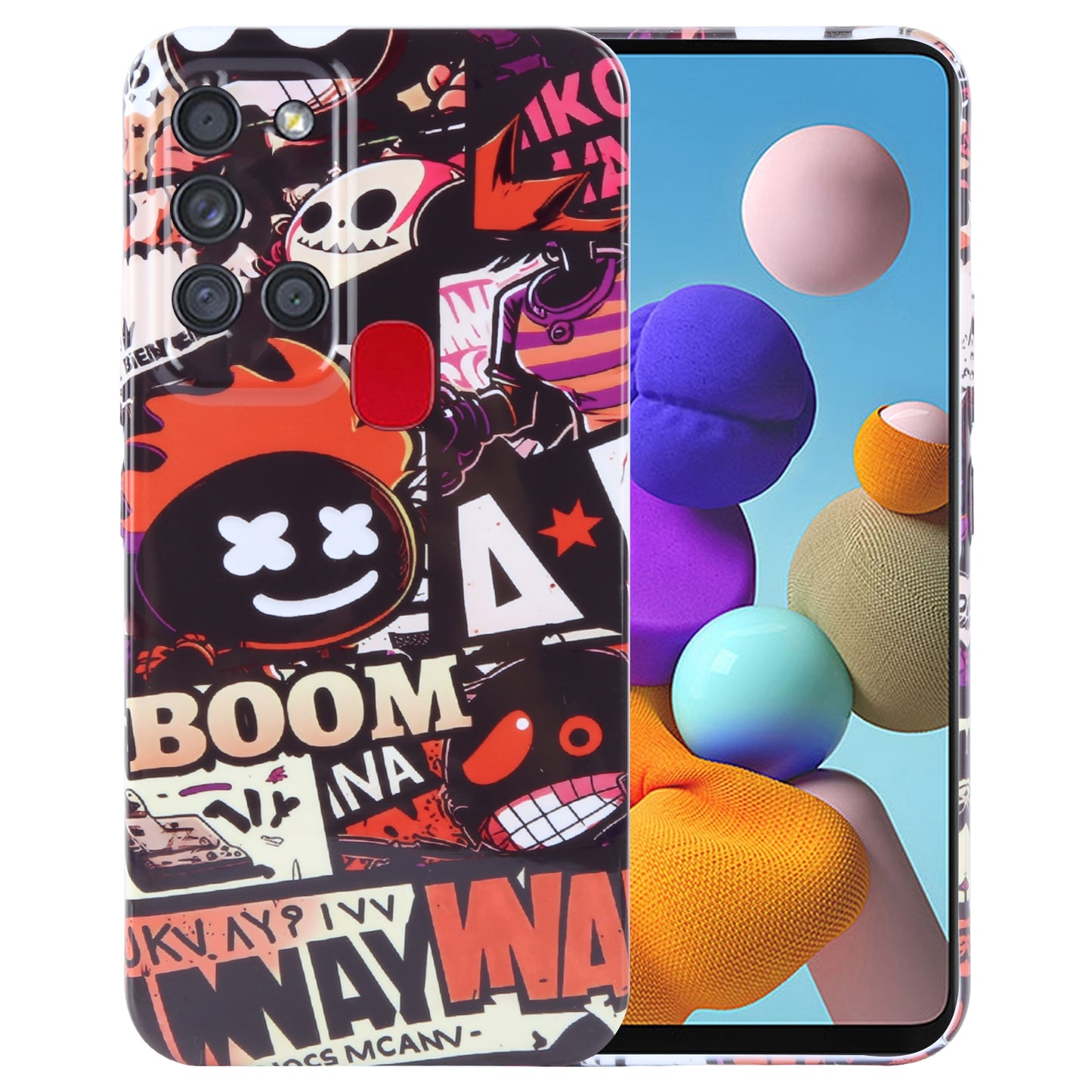 Samsung Galaxy A21s Painted Pattern PC Phone Case with Precise Hole Design