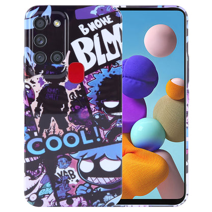 Samsung Galaxy A21s Painted Pattern PC Phone Case with Precise Hole Design