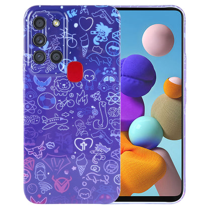 Samsung Galaxy A21s Painted Pattern PC Phone Case with Precise Hole Design