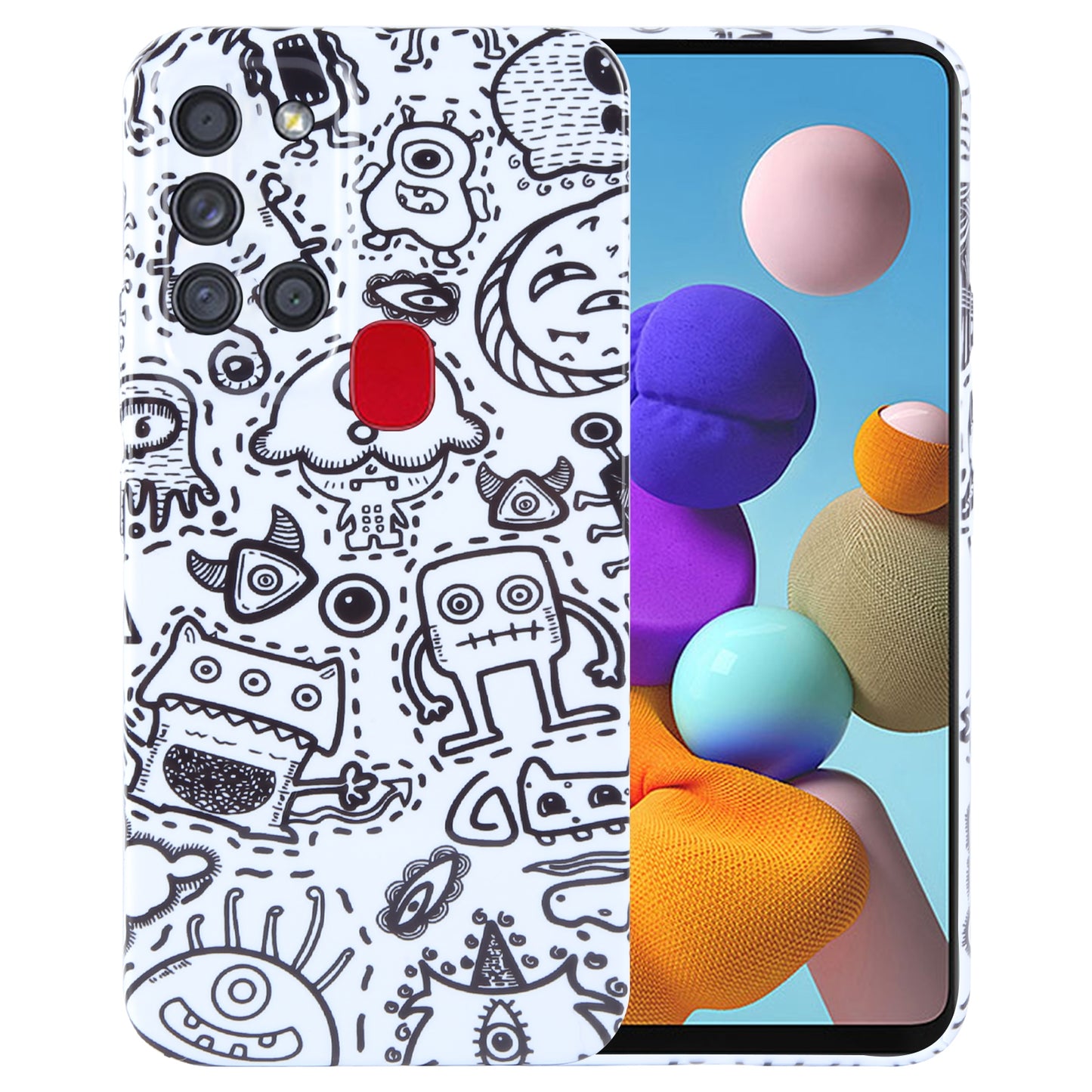 Samsung Galaxy A21s Painted Pattern PC Phone Case with Precise Hole Design