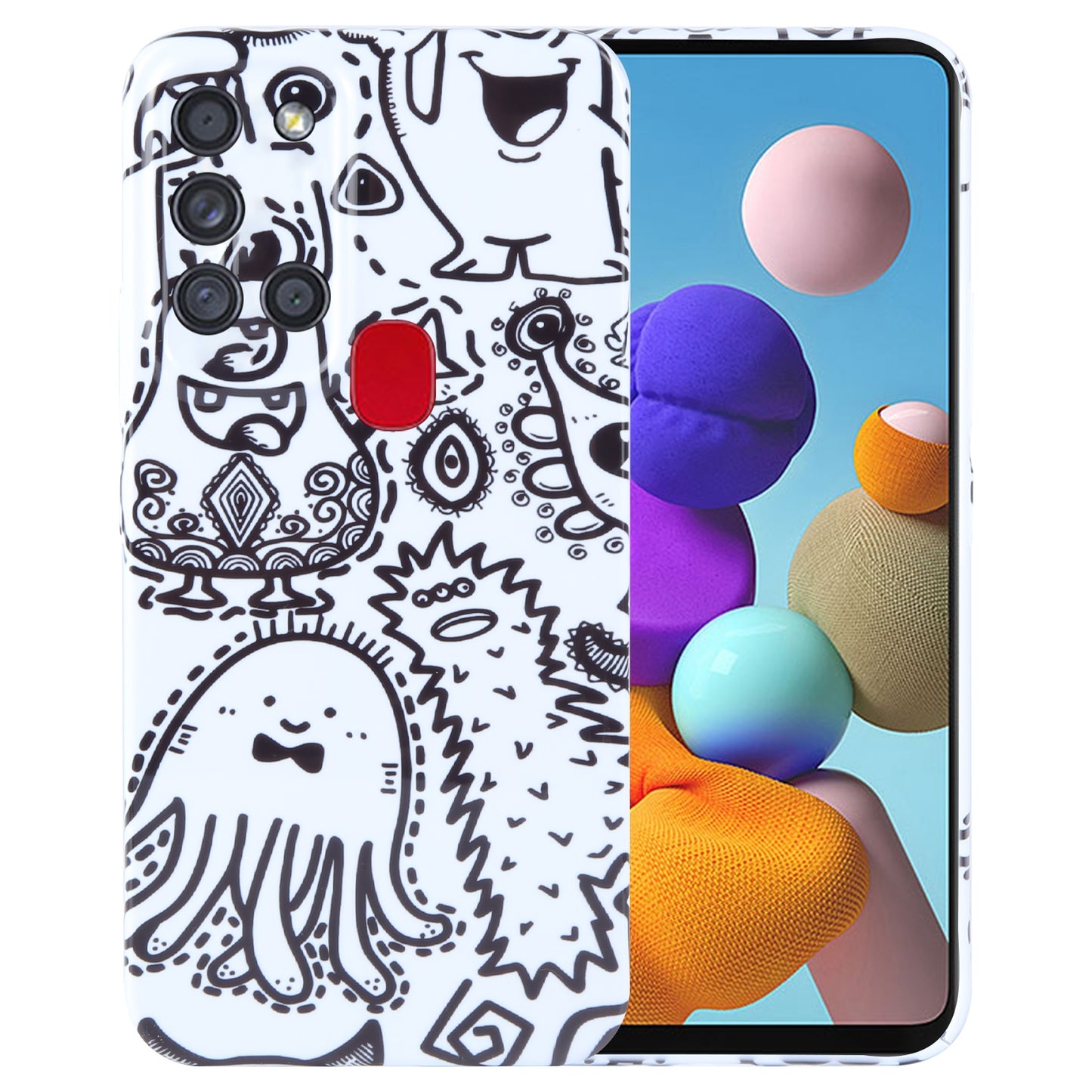 Samsung Galaxy A21s Painted Pattern PC Phone Case with Precise Hole Design