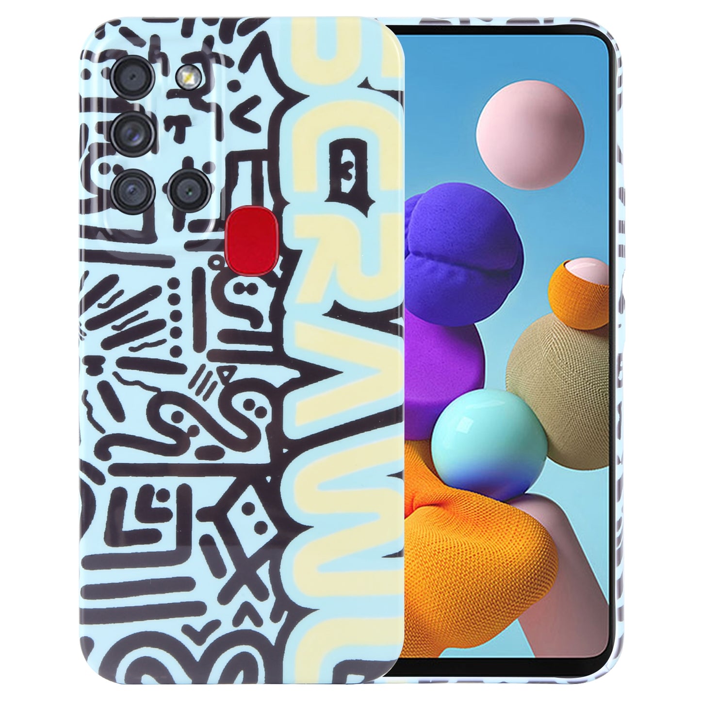 Samsung Galaxy A21s Painted Pattern PC Phone Case with Precise Hole Design