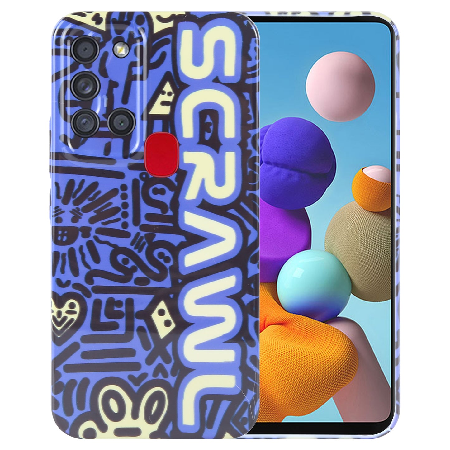 Samsung Galaxy A21s Painted Pattern PC Phone Case with Precise Hole Design