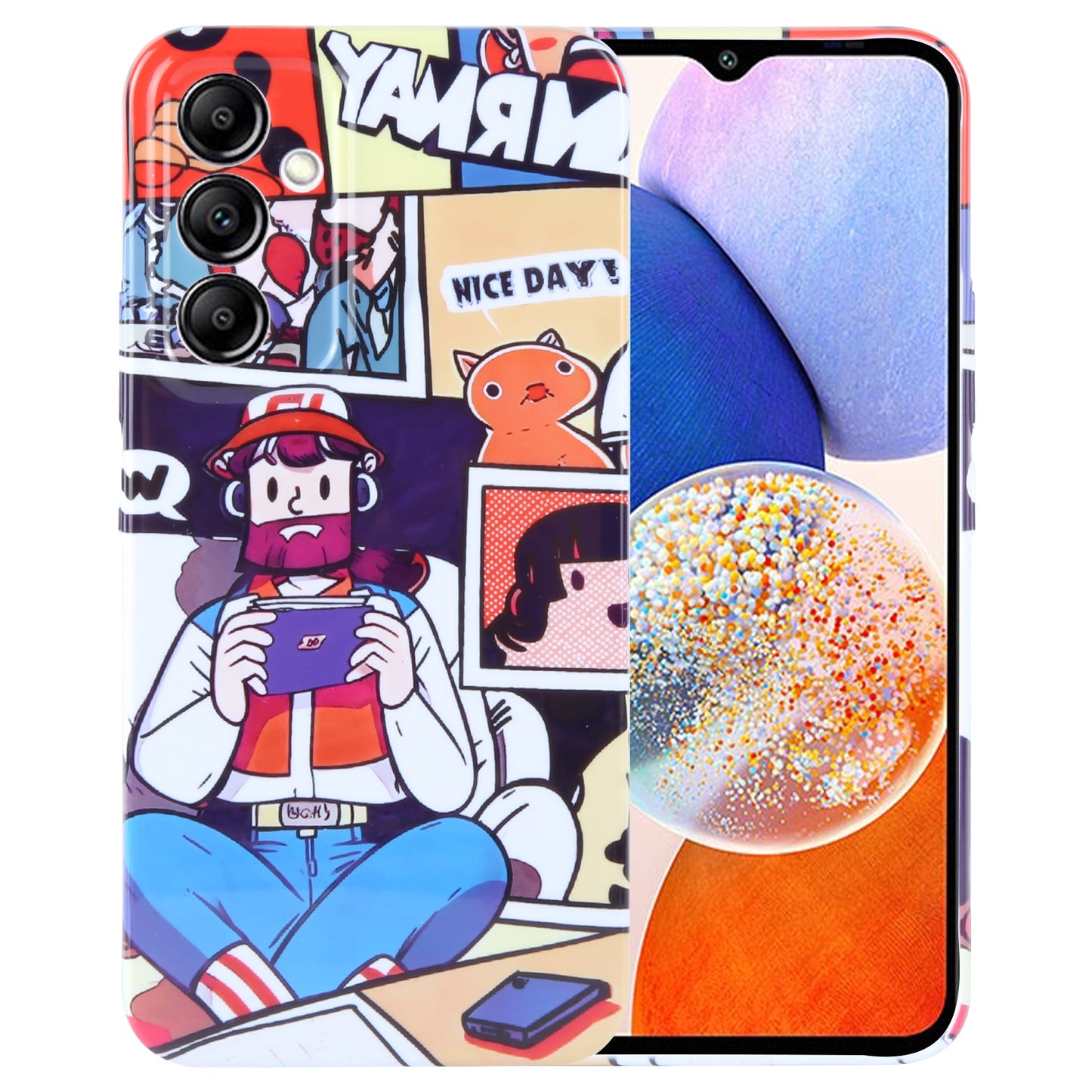 Samsung Galaxy A14 5G Painted Pattern PC Phone Case with Precise Hole Design