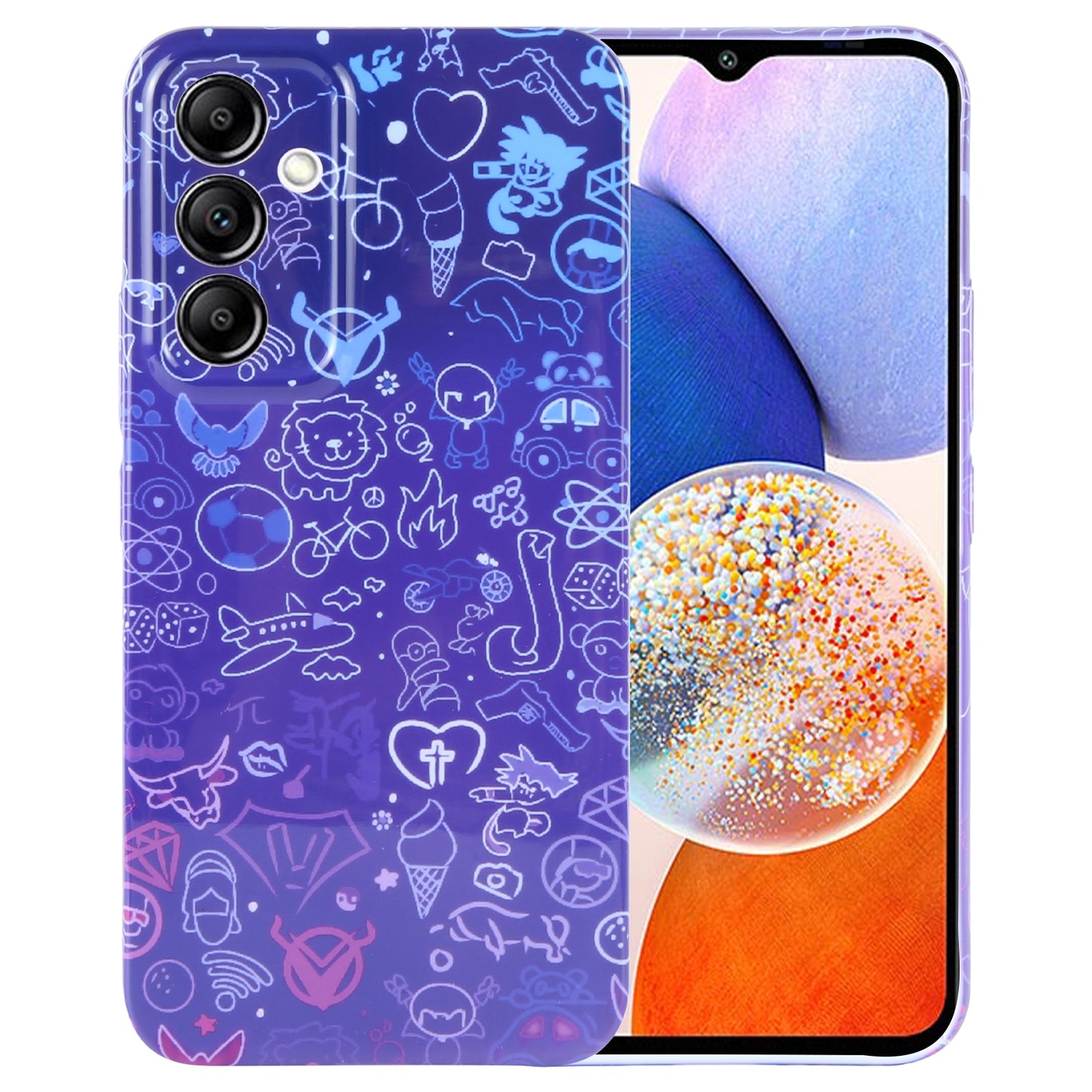 Samsung Galaxy A14 5G Painted Pattern PC Phone Case with Precise Hole Design