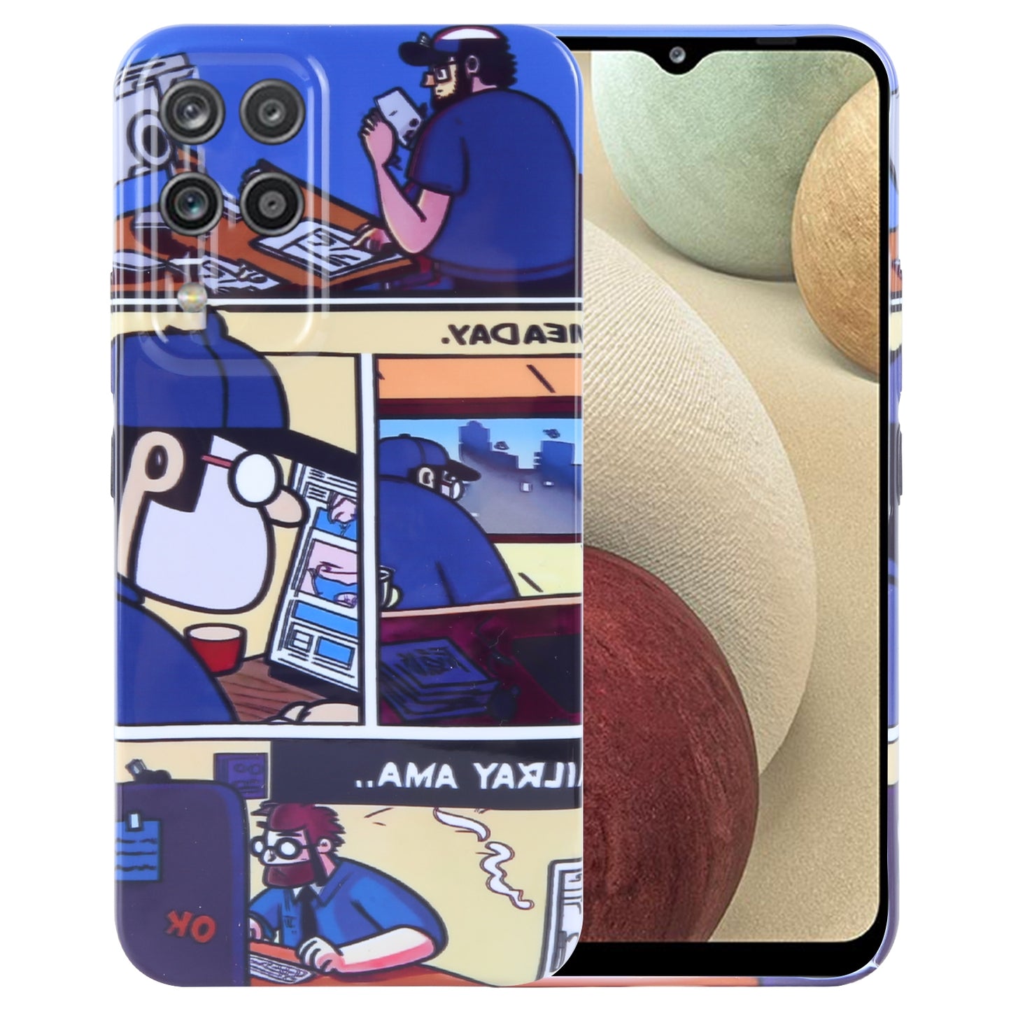 Samsung Galaxy A12 Painted Pattern PC Phone Case with Precise Hole Design