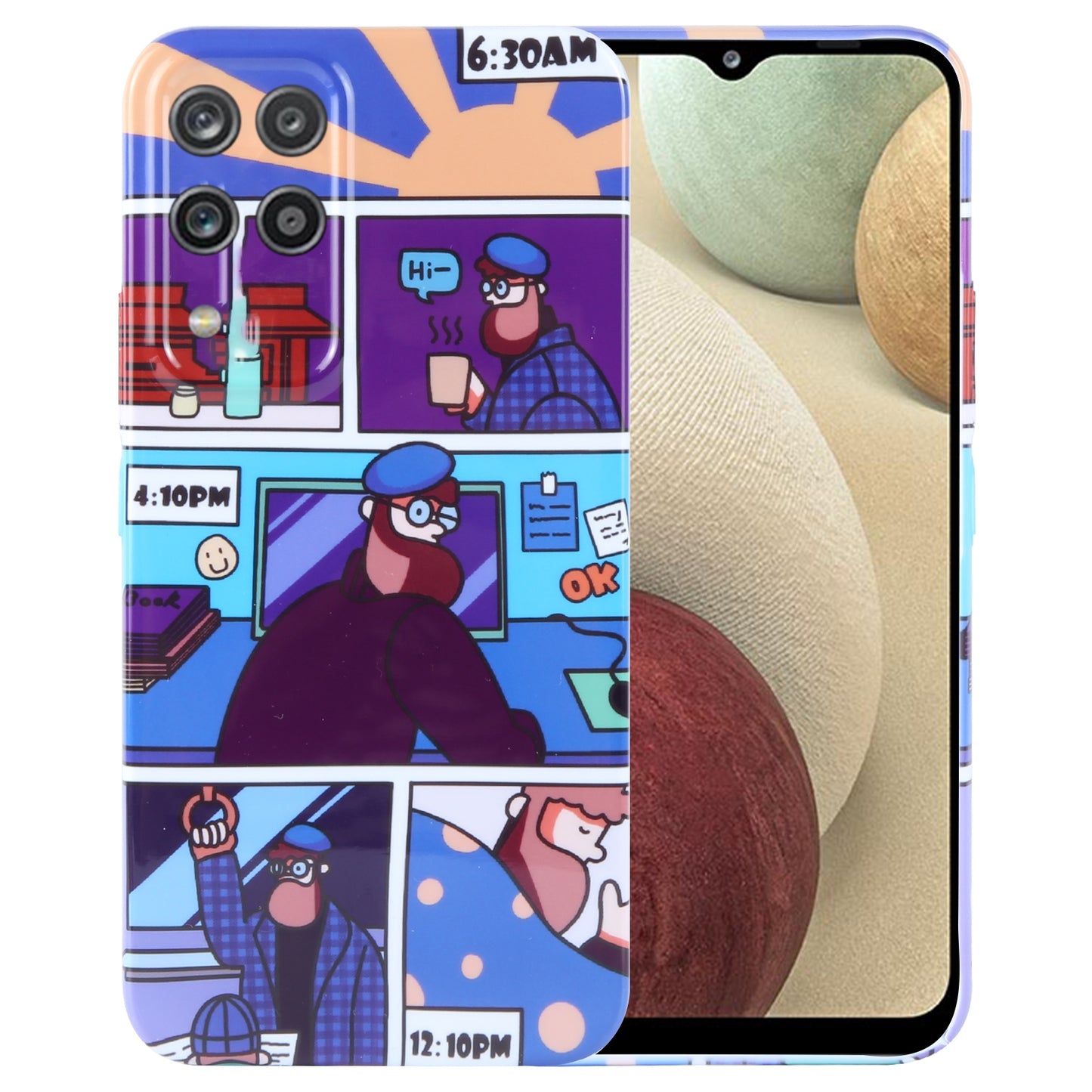 Samsung Galaxy A12 Painted Pattern PC Phone Case with Precise Hole Design