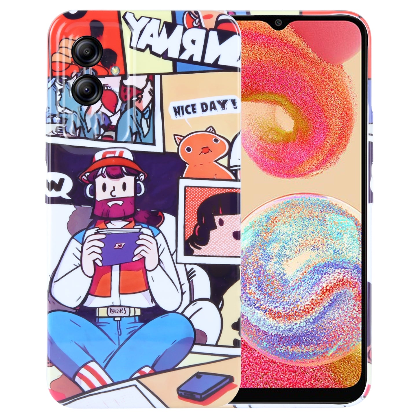 Samsung Galaxy A04e Painted Pattern PC Phone Case with Precise Hole Design