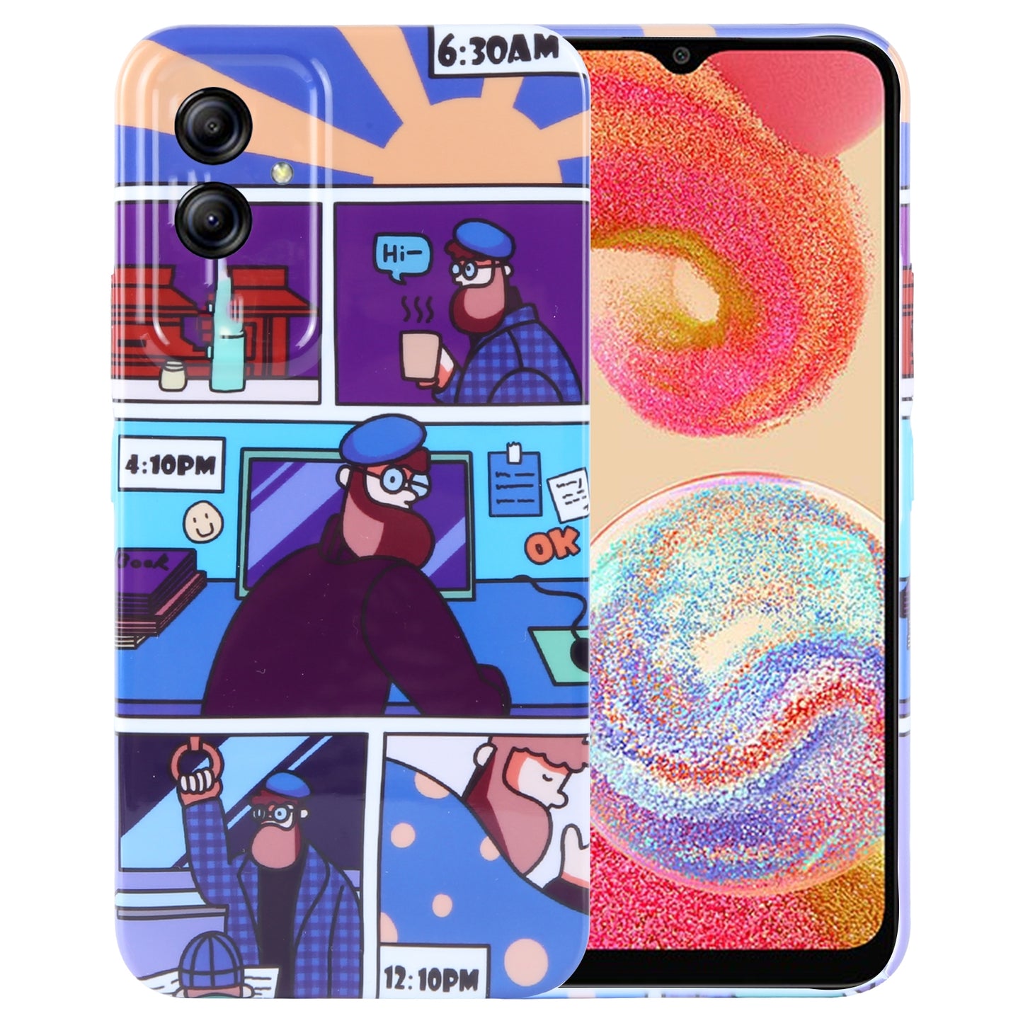 Samsung Galaxy A04e Painted Pattern PC Phone Case with Precise Hole Design