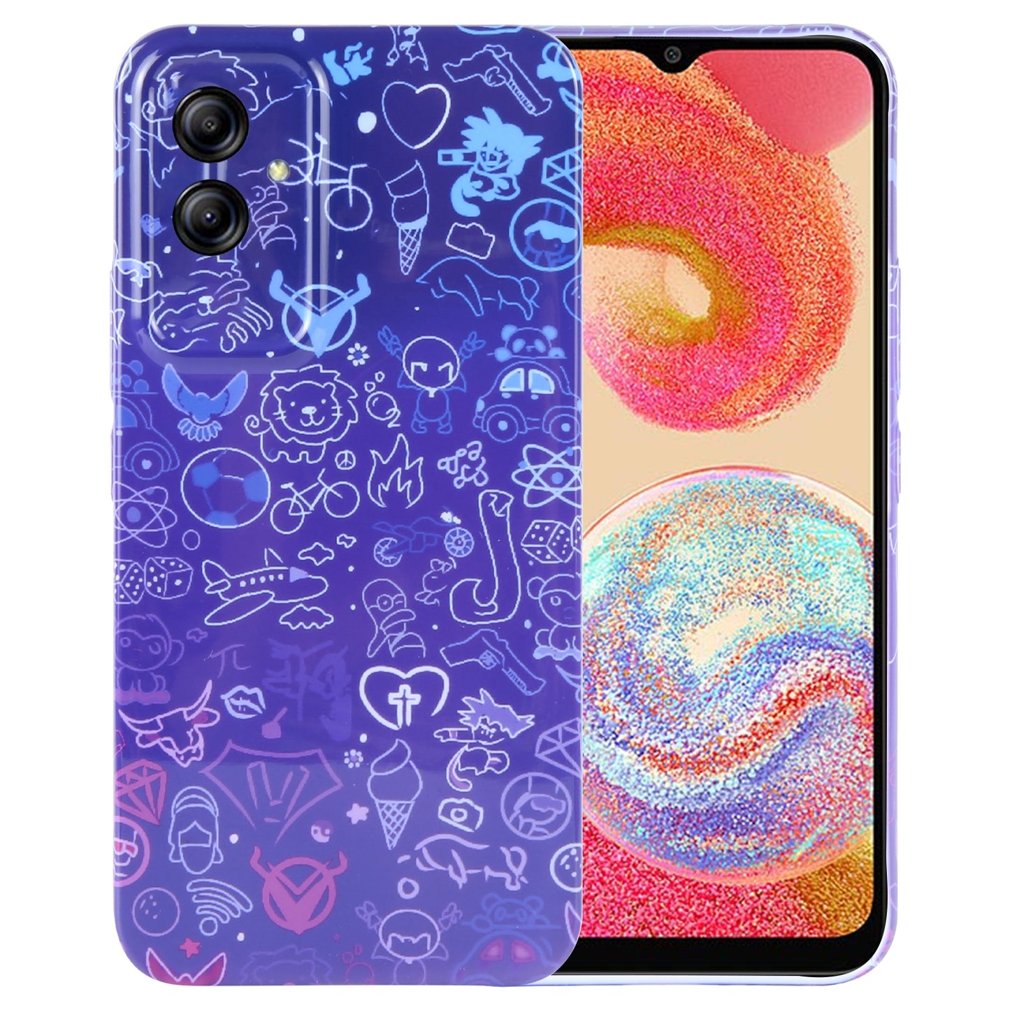 Samsung Galaxy A04e Painted Pattern PC Phone Case with Precise Hole Design