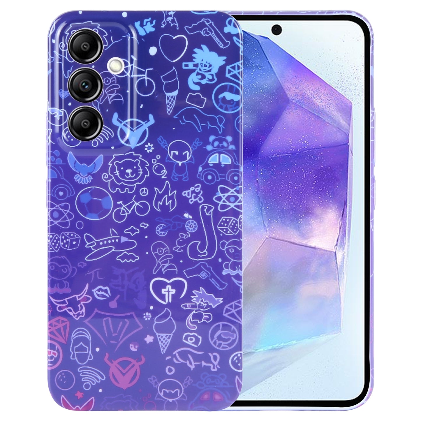 Samsung Galaxy A55 5G Painted Pattern PC Phone Case with Precise Hole Design