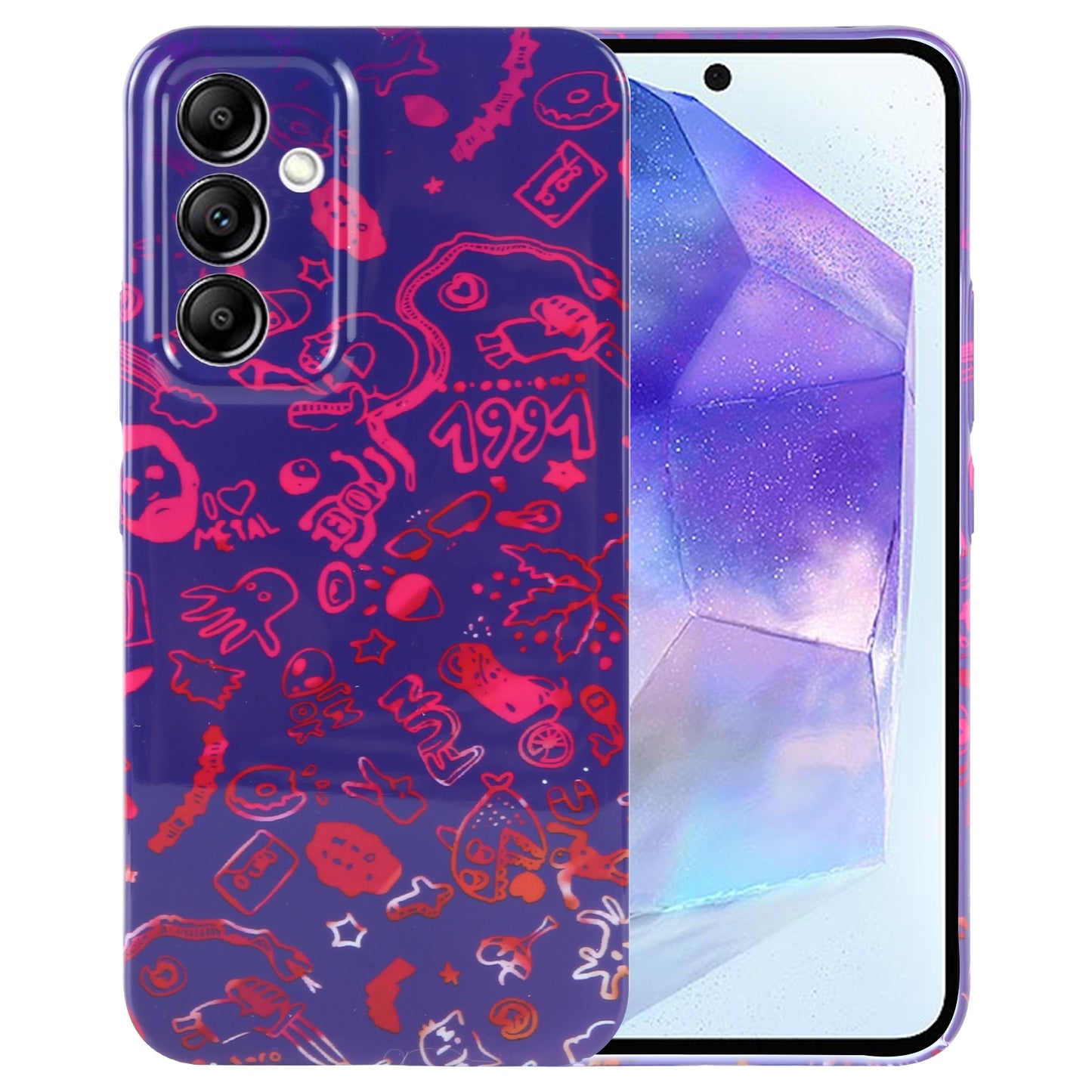 Samsung Galaxy A55 5G Painted Pattern PC Phone Case with Precise Hole Design