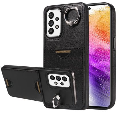 Samsung Galaxy A73 5G Case with Calf Texture, Card Slot, & Ring Holder