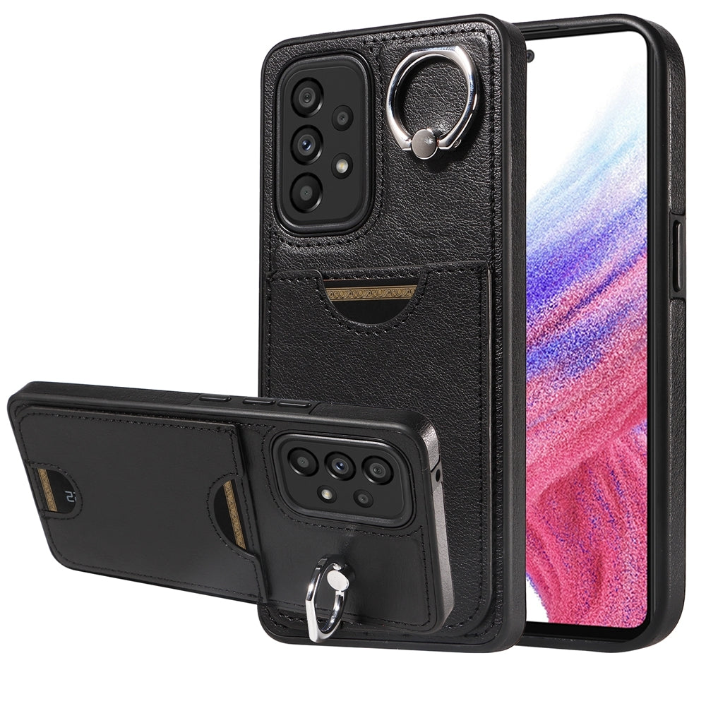 Samsung Galaxy A53 5G Case with Calf Texture, Card Slot, & Ring Holder