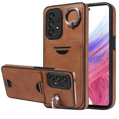 Samsung Galaxy A53 5G Case with Calf Texture, Card Slot, & Ring Holder