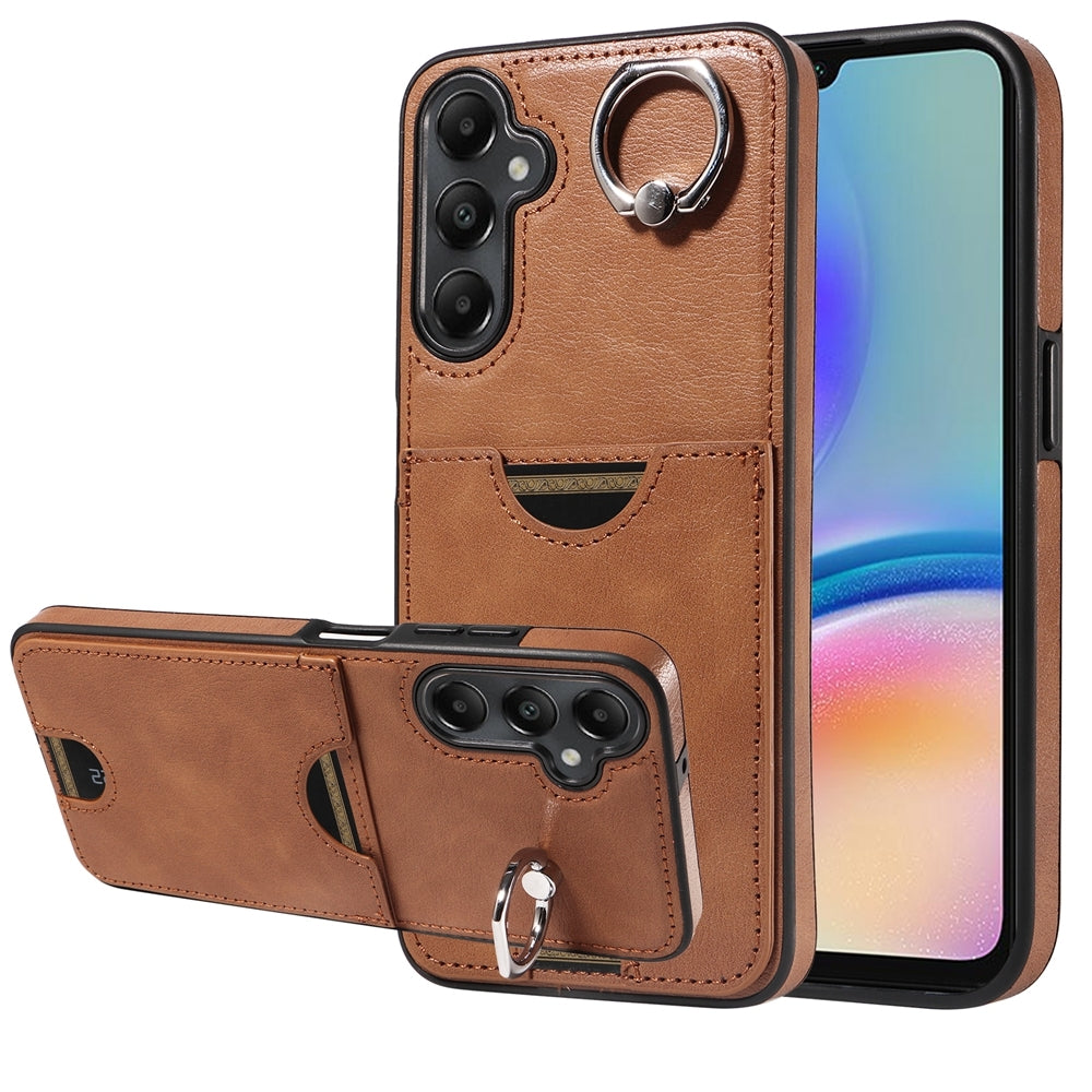 Samsung Galaxy A05s Calf Texture Card Slot Ring Holder Phone Case