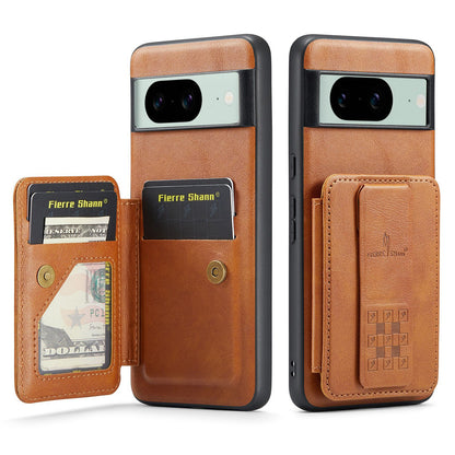 Google Pixel 8 Card Holder Back Phone Case - Oil Wax Cow Leather