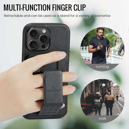 iPhone 12 Pro Card Holder Back Phone Case - Oil Wax Cow Leather