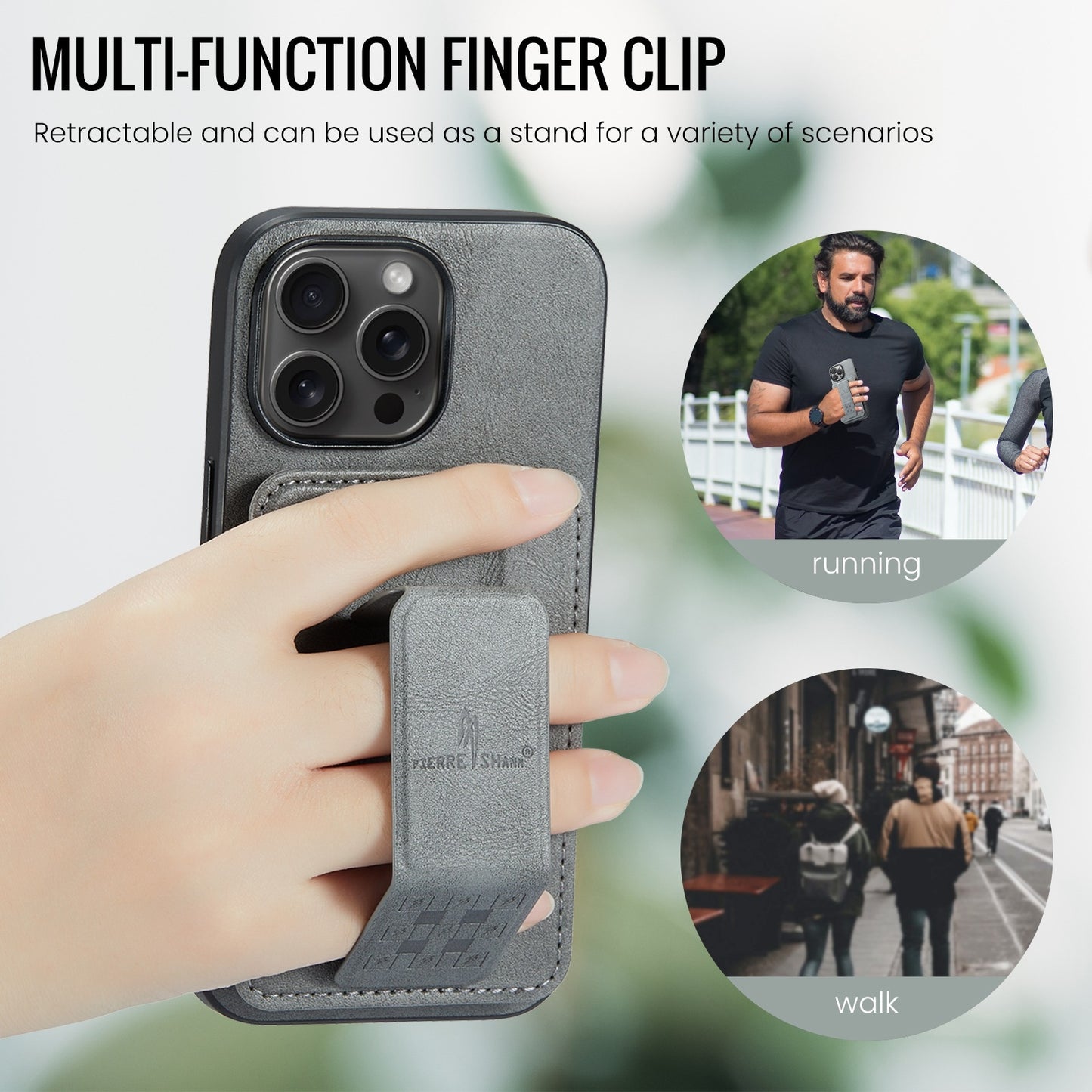 iPhone 12 Pro Card Holder Back Phone Case - Oil Wax Cow Leather