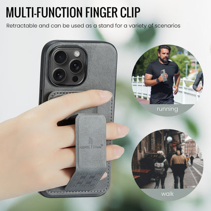 iPhone 12 Pro Card Holder Back Phone Case - Oil Wax Cow Leather