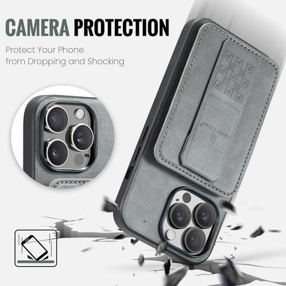 iPhone 12 Pro Card Holder Back Phone Case - Oil Wax Cow Leather