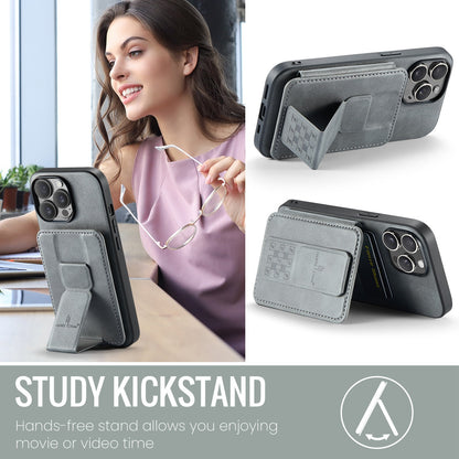 iPhone 12 Pro Card Holder Back Phone Case - Oil Wax Cow Leather