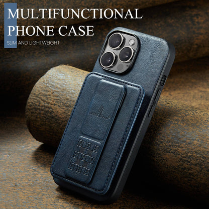 iPhone 12 Pro Card Holder Back Phone Case - Oil Wax Cow Leather