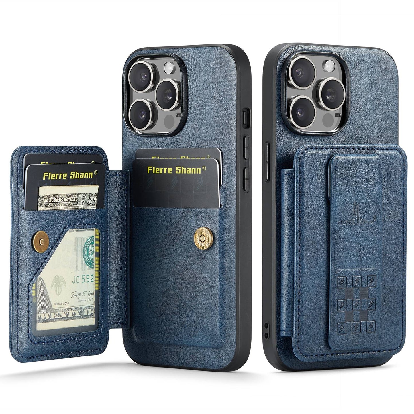 iPhone 12 Pro Card Holder Back Phone Case - Oil Wax Cow Leather