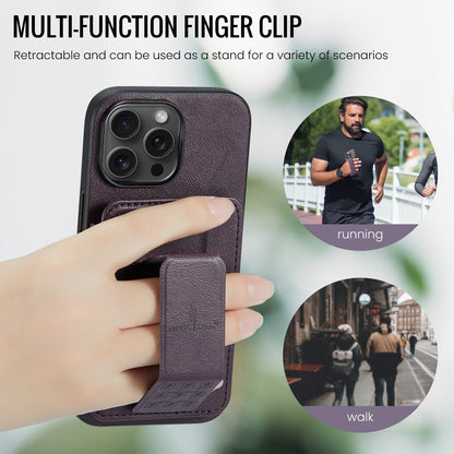 iPhone 12 Pro Card Holder Back Phone Case - Oil Wax Cow Leather