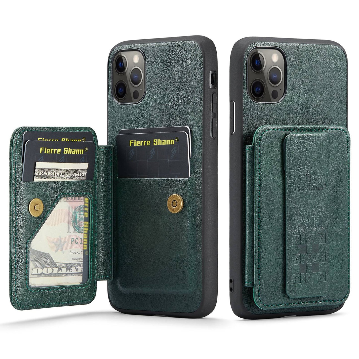 iPhone 11 Pro Max Card Holder Back Phone Case - Oil Wax Cow Leather