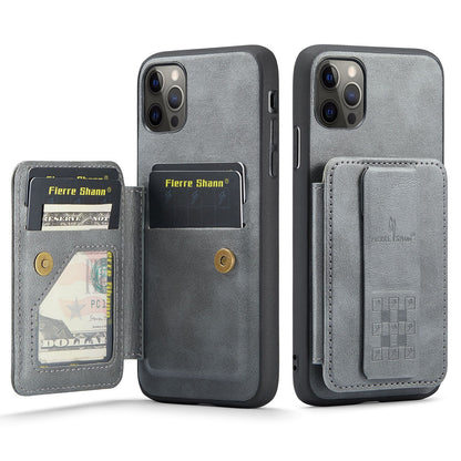 iPhone 11 Pro Max Card Holder Back Phone Case - Oil Wax Cow Leather