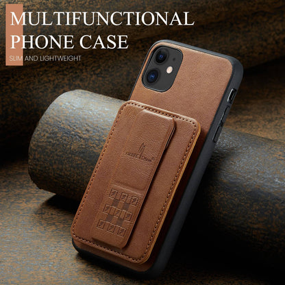 iPhone 11 Pro Max Card Holder Back Phone Case - Oil Wax Cow Leather