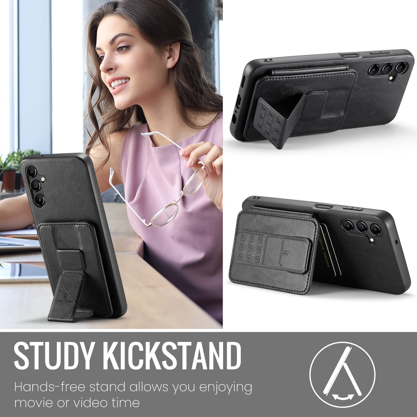 Samsung Galaxy A13 5G Card Holder Back Phone Case - Oil Wax Cow Leather