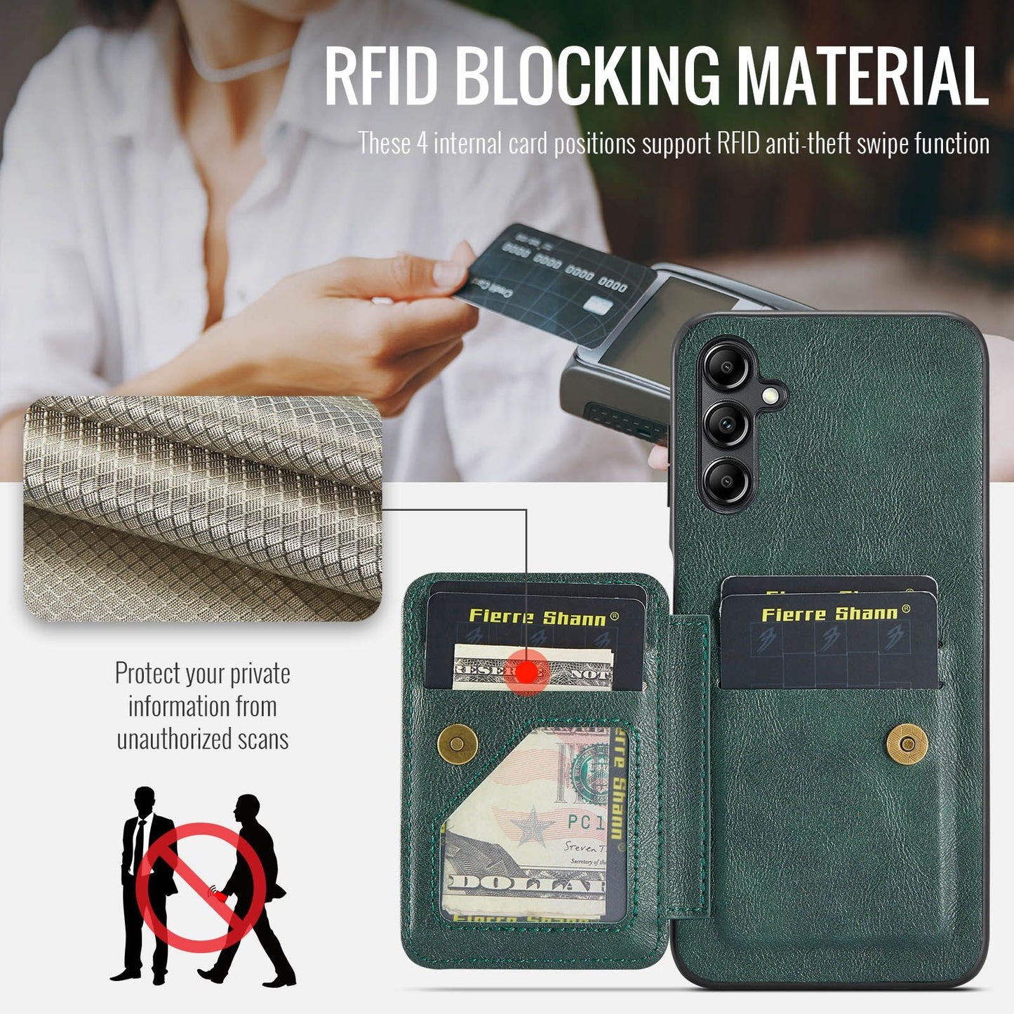 Samsung Galaxy A13 5G Card Holder Back Phone Case - Oil Wax Cow Leather