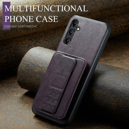 Samsung Galaxy A14 5G Card Holder Back Phone Case - Oil Wax Cow Leather