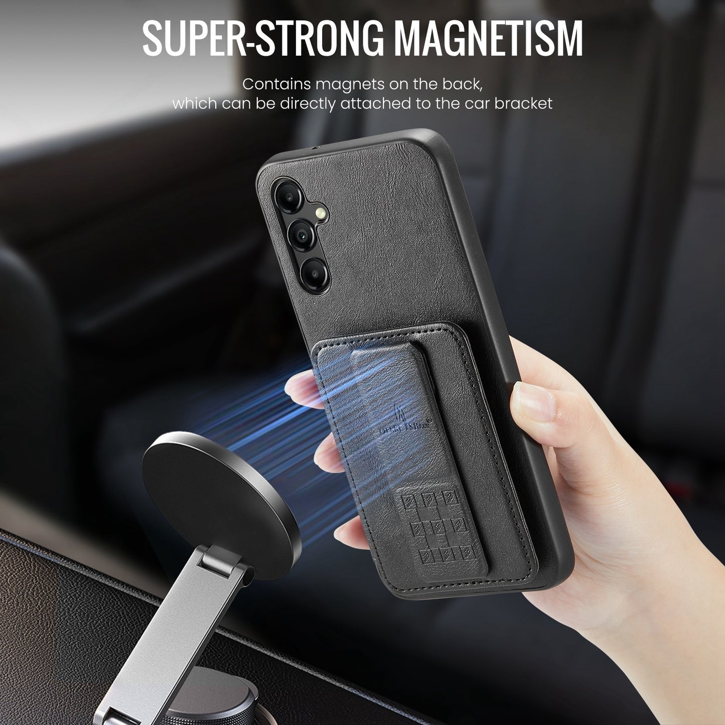 Samsung Galaxy A15 5G Card Holder Back Phone Case - Oil Wax Cow Leather